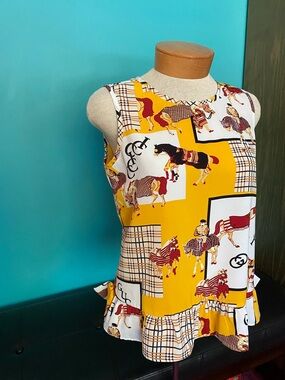 Vintage Sleeveless top shirt blouse Spain handmade